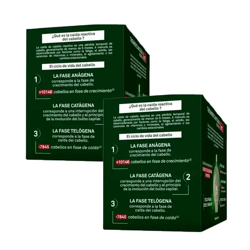 Luxeol 3 In 1 Reactional Anti-Hair Loss Treatment, Embalagem 2 x 14 frascos de 7 ml