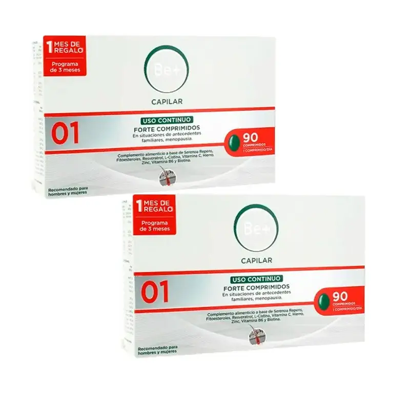Be+ Capilar Anticaida Forte Uso Contínuo, Embalagem 2 x 90 comprimidos
