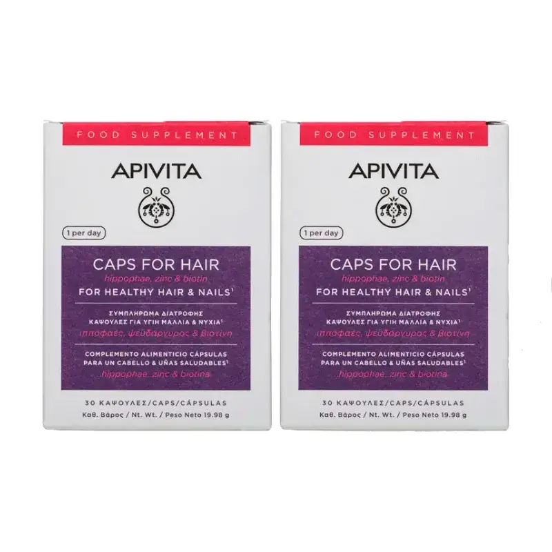 APIVITA Cápsulas Anti-queda de Cabelo, Embalagem 2 x 30 unidades