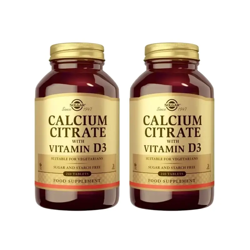 Solgar Citrato de Cálcio com Vitamina D, 2X240 Comprimidos