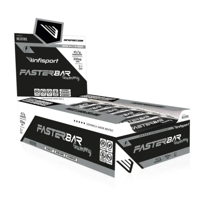 Infisport Box Faster Gummy Gourmet Sabor Neutro , 16 unidades
