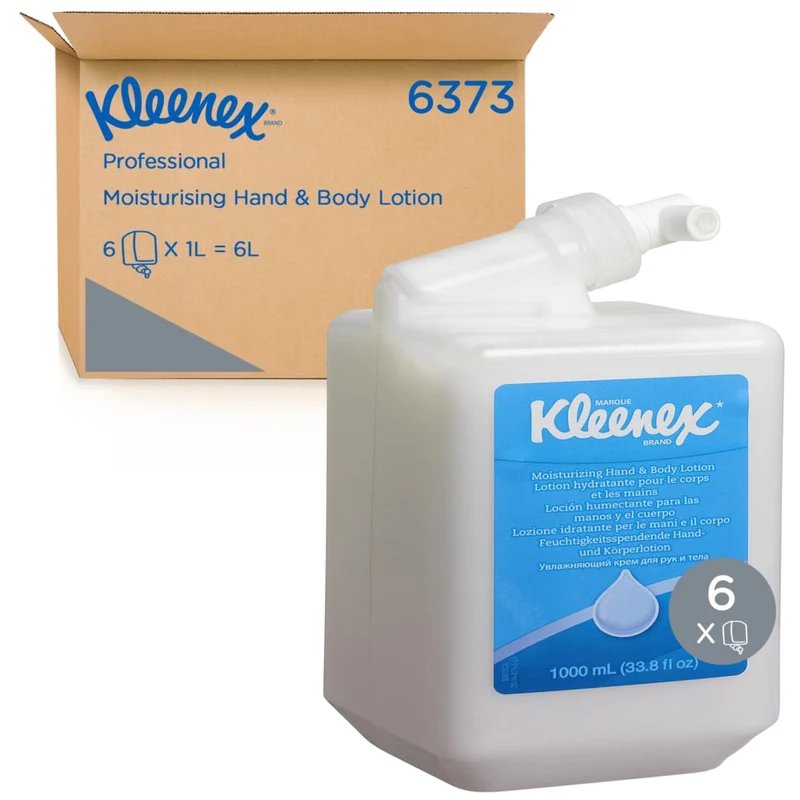 Kleenex® fuktgivande hand- och kroppslotion - kassett / vit / 1 LTR - 6 kassetter | Kartong (6 patroner)
