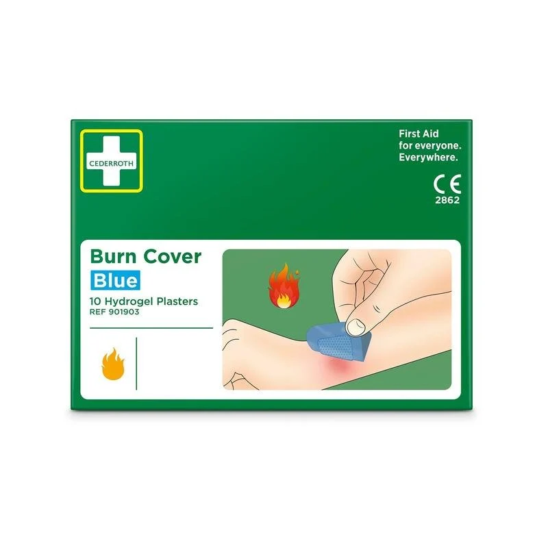 Cederroth Burn Cover, Blue, Hydrogel Pavement, 10 Pieces | Pack (10 stycken)