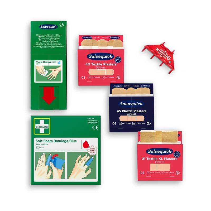 Cederroth First Aid Refill Pack för Cederroth Wound Care Donor Ref 51011006. | Kartong (1 förpackning)