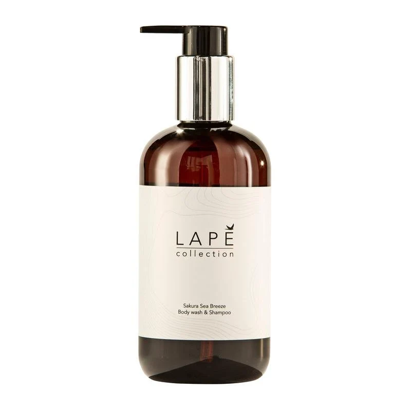 Lape Earth Collection Sakura Sea Breeze Body Wash & Shampoo, Eco -Certified Shower Gel & Hair Shampoo med en delikat doft för körsbärsblomningar och färsk havsbris | Flaska (300 ml)