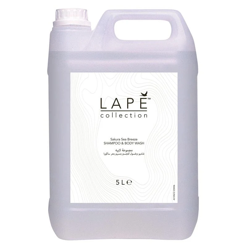 Lape Earth Collection Sakura Sea Breeze Body Wash & Shampoo, Eco -Certified Shower Gel & Hair Shampoo med en delikat doft för körsbärsblomningar och färsk havsbris | Kapsel (5 L)
