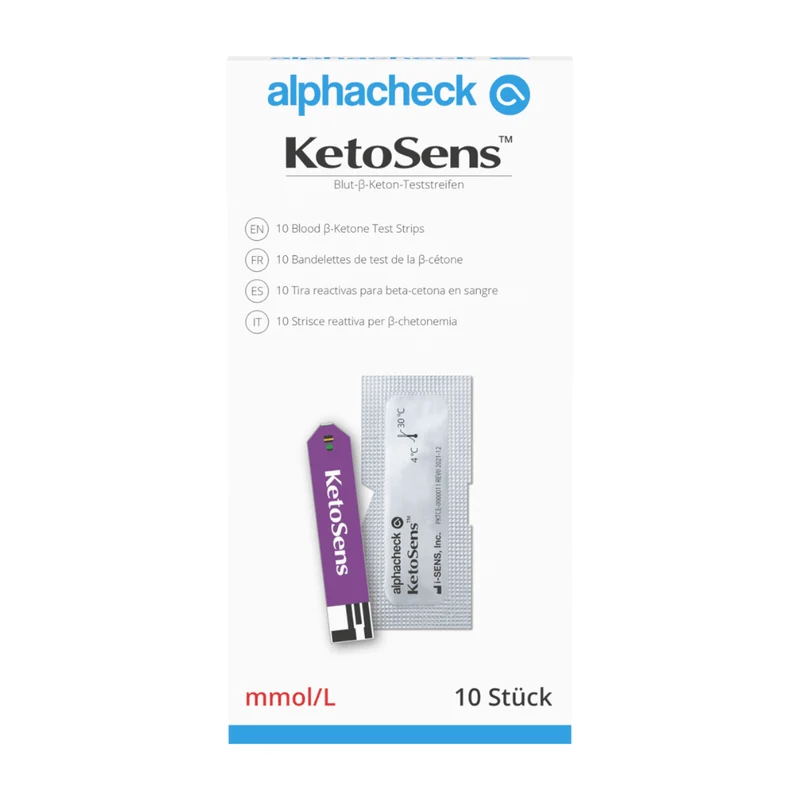 AlphaCheck Ketosens blod-p-keton-testremsor | Pack (10 stycken)
