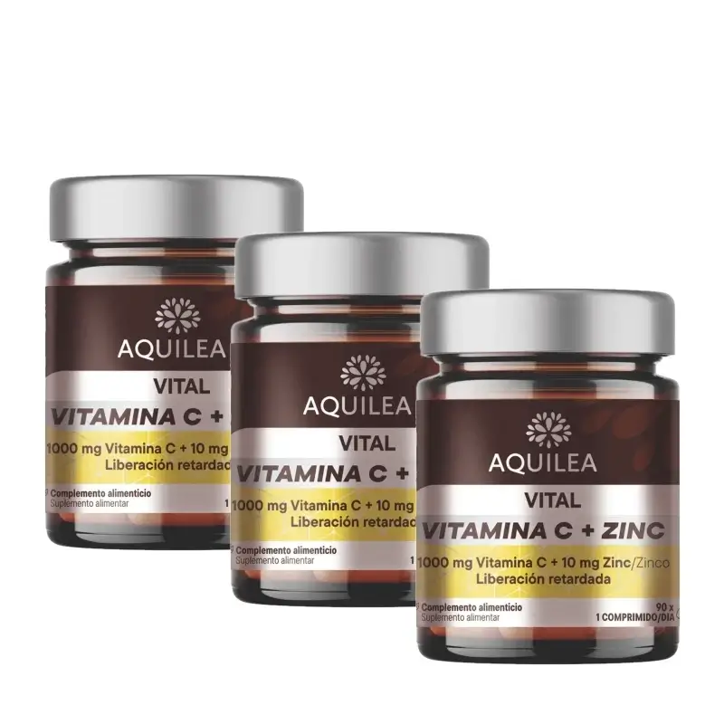 Aquilea Vitals Vit C+Zinco, 90 cápsulas, embalagem de 3