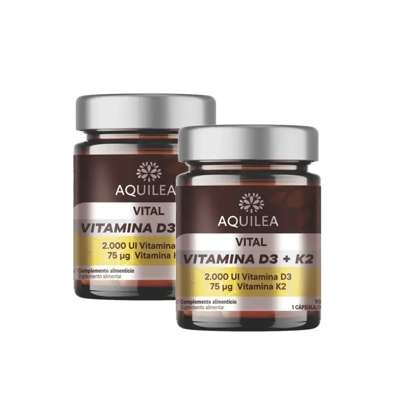 Aquilea Vitals Vit D3+K2, 90 cápsulas, embalagem de 2