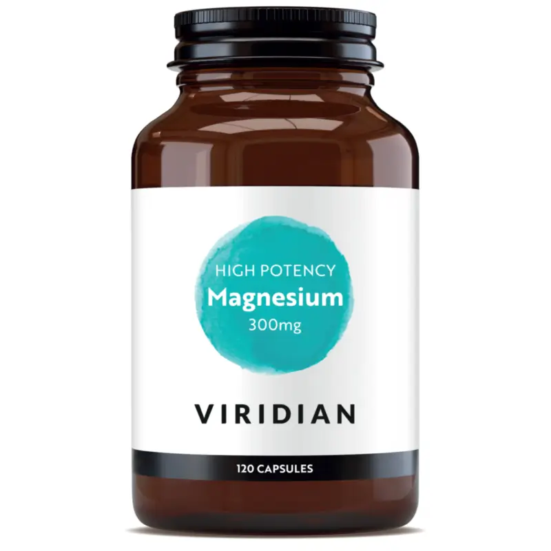 Viridian Minerales Magnésio Alta Potência 300 mg, 120 cápsulas