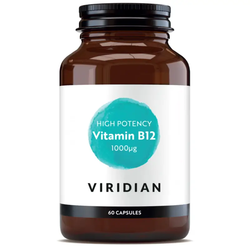 Viridian Vitaminas B Vitamina B12 de alta potência, 60 cápsulas