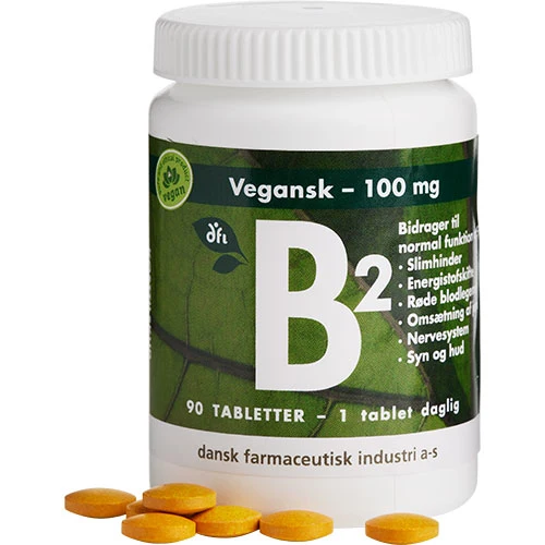 Grønne dfi vitaminer B2 100 mg | 90 tabletter