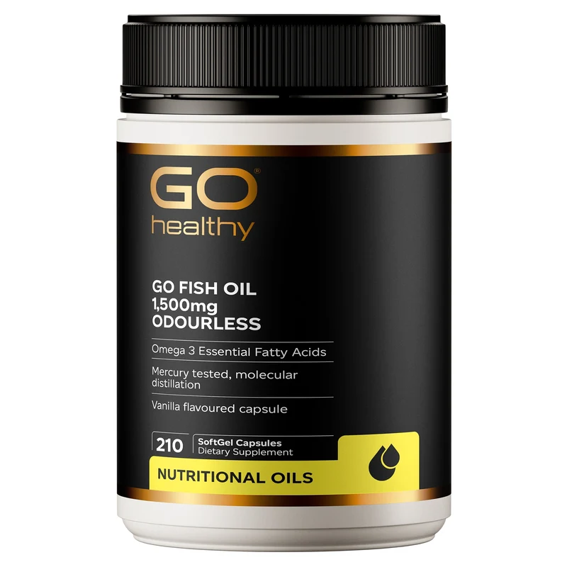 GO Healthy GO Odourless Fish Oil Supplement 1,500mg 210 Caps