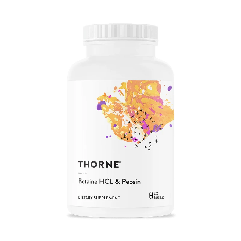 THORNE RESEARCH Betain HCL & Pepsin - Betain HCL & Pepsin (225 Kapseln).