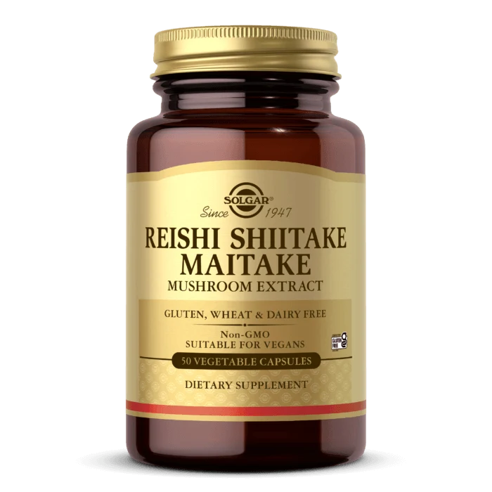 Reishi, Shiitake, Maitake - Pilzextrakt (50 Kapseln).