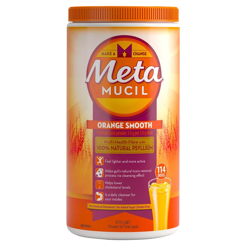 METAMUCIL Natural Fibre Supplement Smooth Orange Flavour 114 Dose
