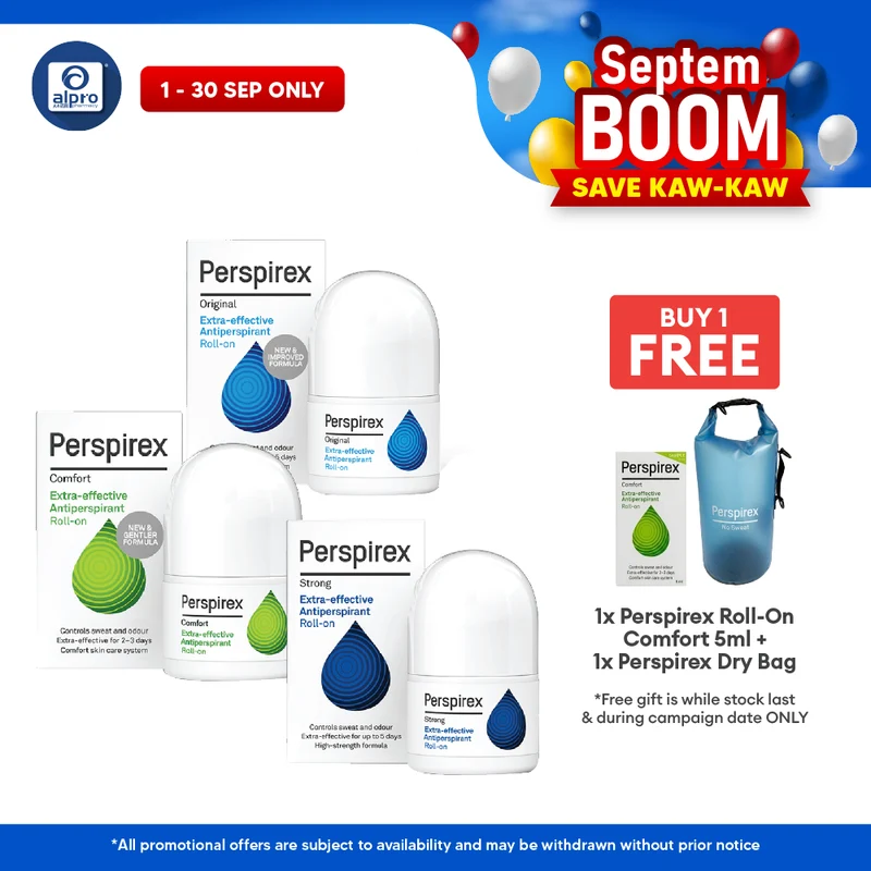 Perspirex Roll-On Anti Perspirant 20Ml (Original / Comfort / Strong) | Clinically Tested & Proven