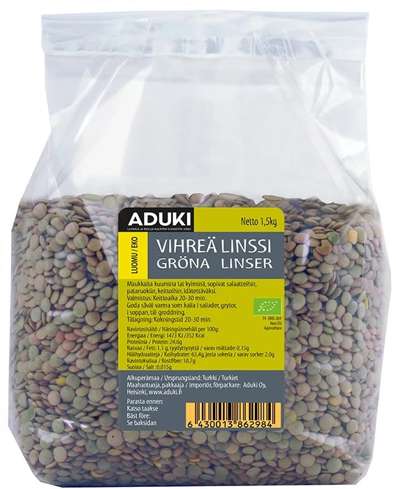 Aduki Gröna linser EKO 1,5kg