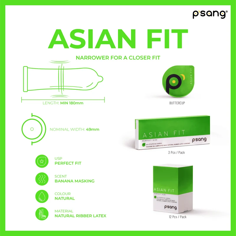 P'sang Asian-fit Close Fit Condom 12s | Fruit Scent Condom