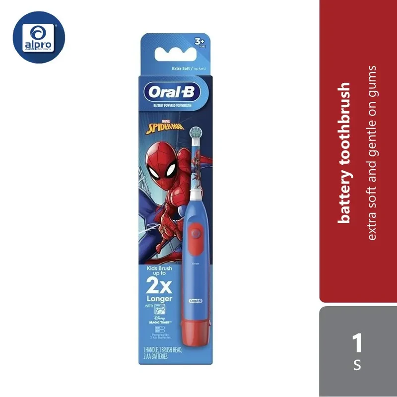 Oral B Pro Battery Kids Toothbrush Spiderman 1s | Extra Soft and Gentle on Gums