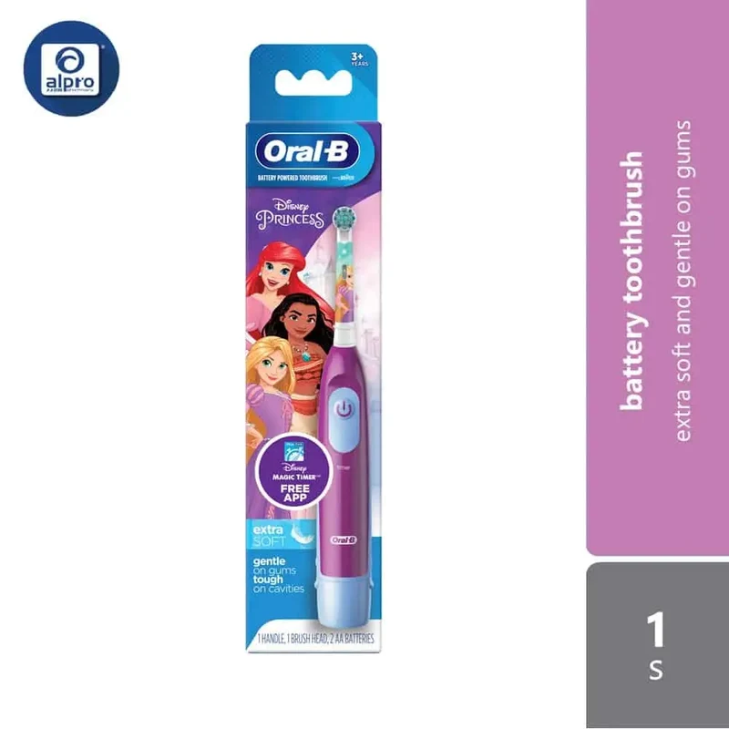 Oral B Pro Battery Kids Toothbrush Princess | Extra Soft and Gentle on Gums