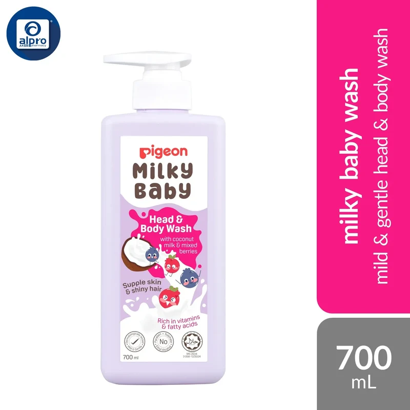 Pigeon Milky Baby Head and Body Wash 700mL | Mild & Gentle Head & Body Wash