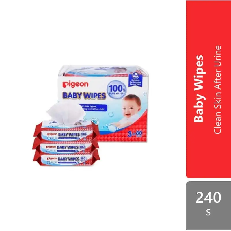 Pigeon Baby Wipes Wtr Base 3in1 80s
