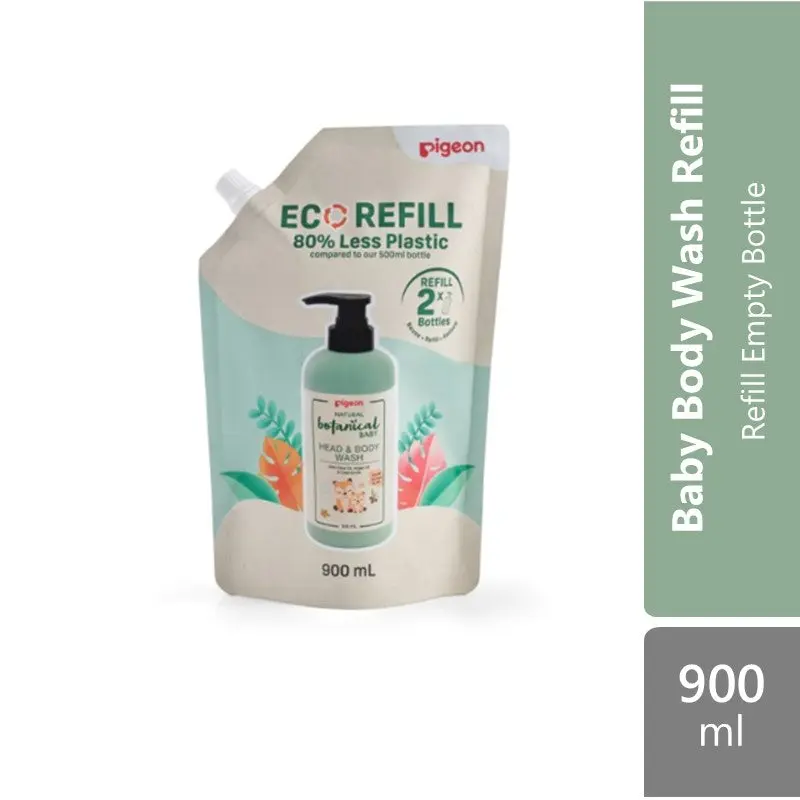 Pigeon 79799m Natural Botanical Baby Head And Body Wash Refill 900ml