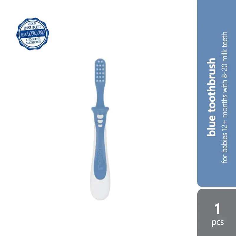 Pigeon 11830 Train Toothbrush Lesson 3 Blue 1S | For Infants Age 12 Months & Above