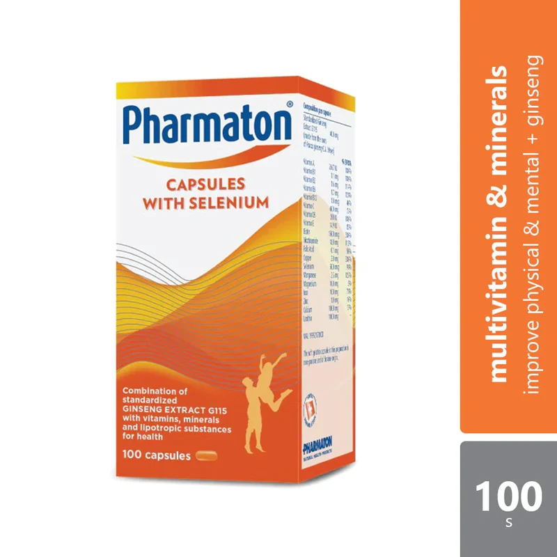 Pharmaton Capsule Multivitamin & Minerals + Ginseng 100s | Enhance Physical Performance (Exp: 31/03/2026)