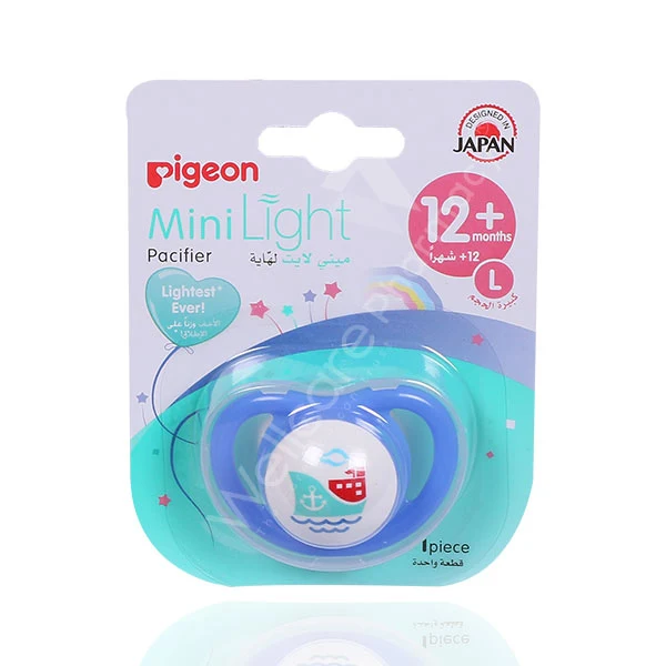 Pigeon Minilight Pacifier Single 12 Months Plus Boy Ship