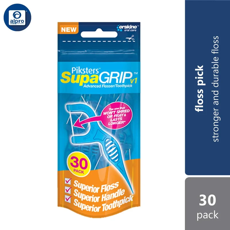 Piksters Supagrip Advanced Flosser/ Toothpick 30s | Stronger and Durable Floss