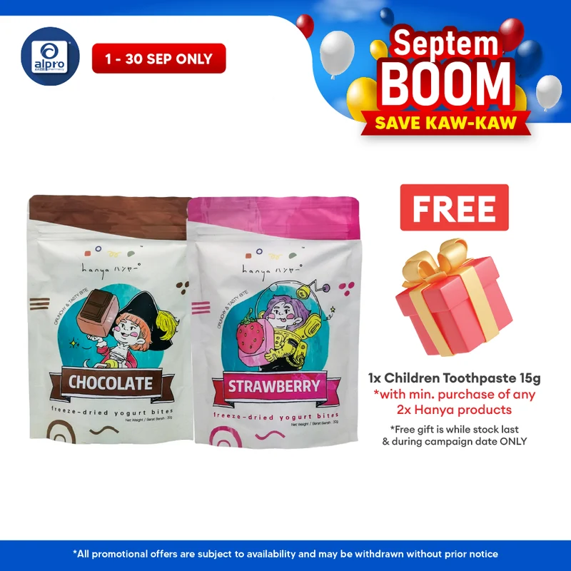 Hanya Freeze-Dried Yogurt 30g (Chocolate/ Strawberry) | Kids Healthy Snacks