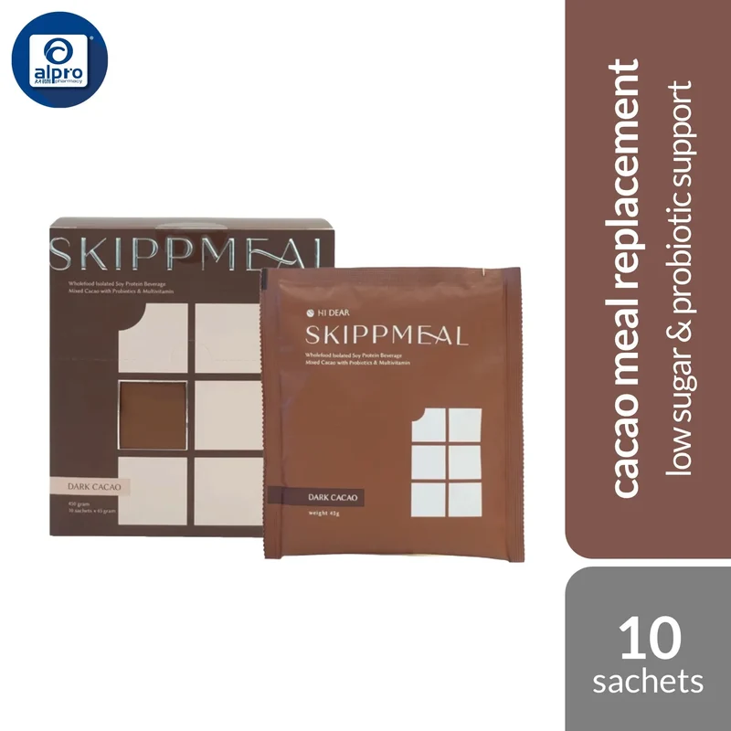 Skippmeal Dark Cacao 45g ×10s | Low Sugar & Probiotic Support
