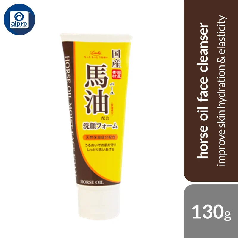 Loshi Moist Aid Horse Oil Moist Face Foam BA 130g | Improve Skin Hydration & Elasticity