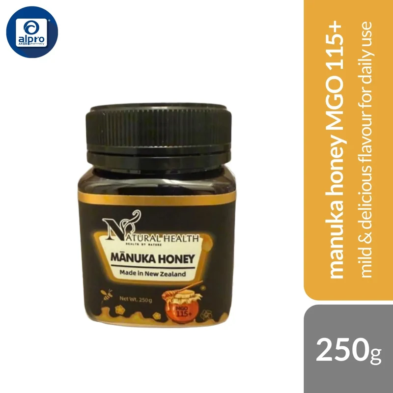 Natural Health Manuka Honey MGO 115+ (250g) | Mild & Delicious Flavour for Daily Use