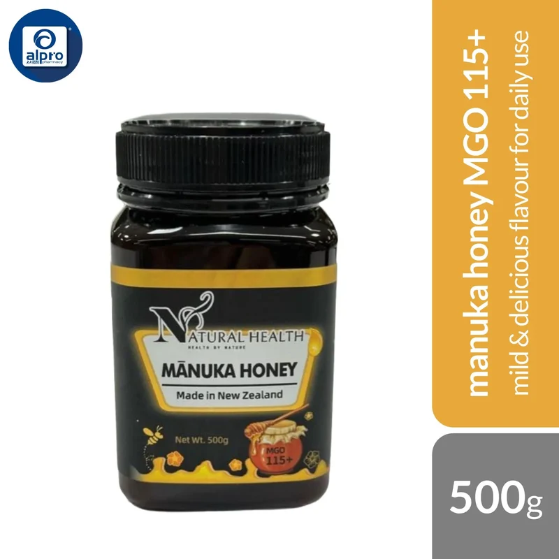 Natural Health Manuka Honey MGO 115+ (500g) | Mild & Delicious Flavour for Daily Use