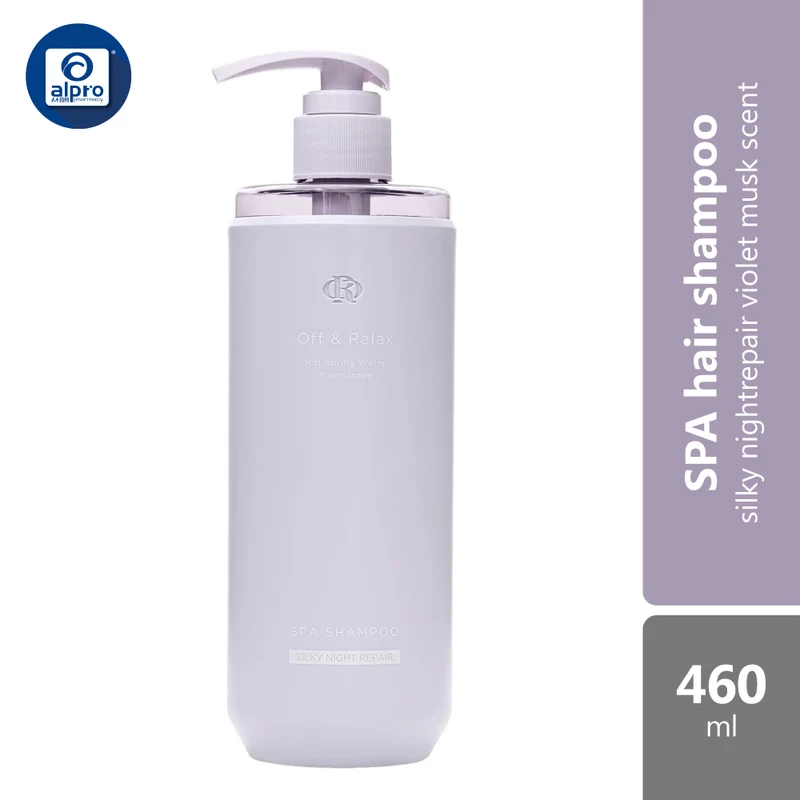 Off & Relax Spa Shampoo Silky Night Repair Violet Musk Scent 460ml | Smooth & Mositurize