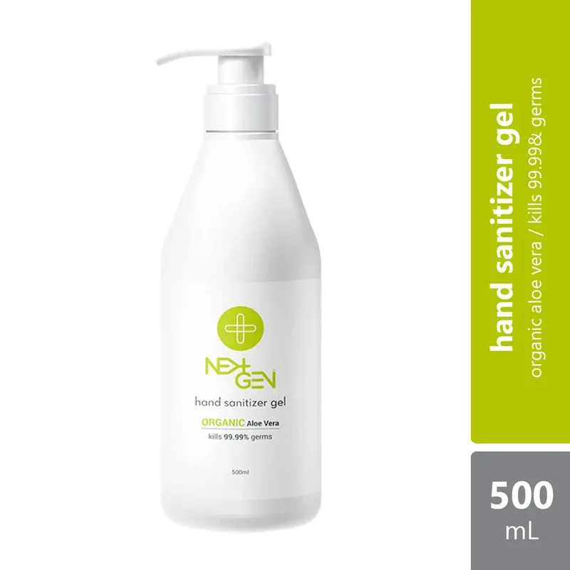 Next Gen Hand Sanitizer Gel Infused with Organic Aloe Vera 500ml | Kills 99.99% of Germs & Bacteria