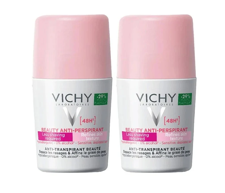 Vichy Deo Roll On Anti-Perspirant Beauty 48h 50ml 2pcs