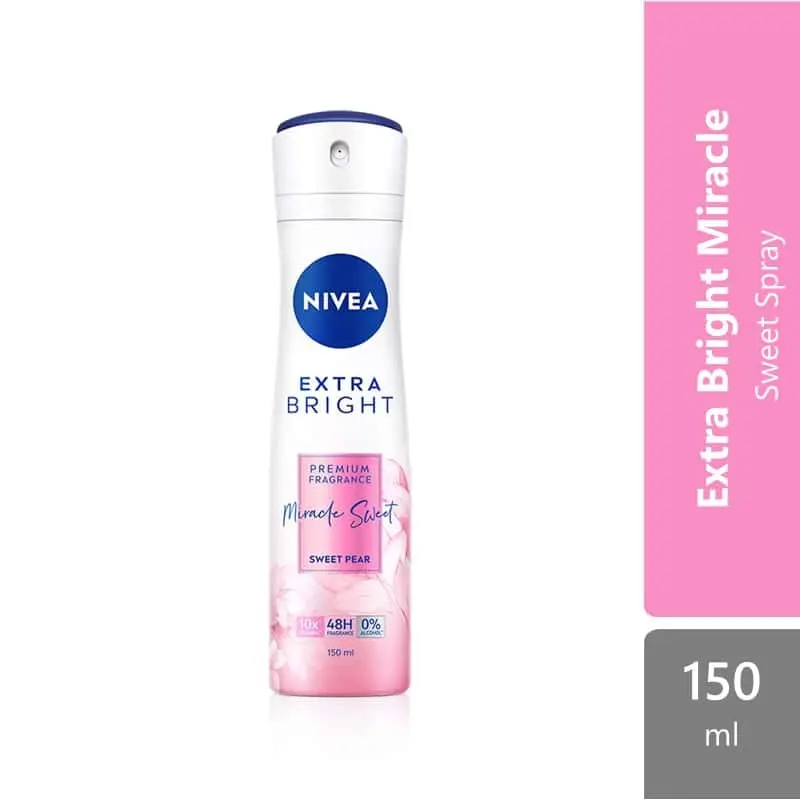Nivea 98537 (F) Extra Bright Miracle Sweet Spray 150ml (New) | Sweet Spray