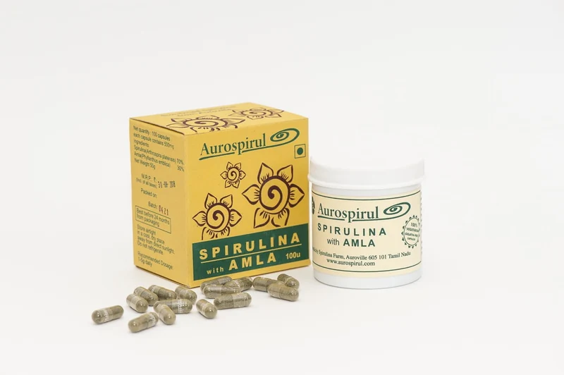 Spirulina mit Amla (100 Kapseln).