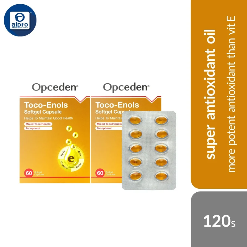 Opceden Toco-Enols Softgel Capsule 440mg 60s×2s Twin Pack | More Potent Antioxidant Than Vitamin E