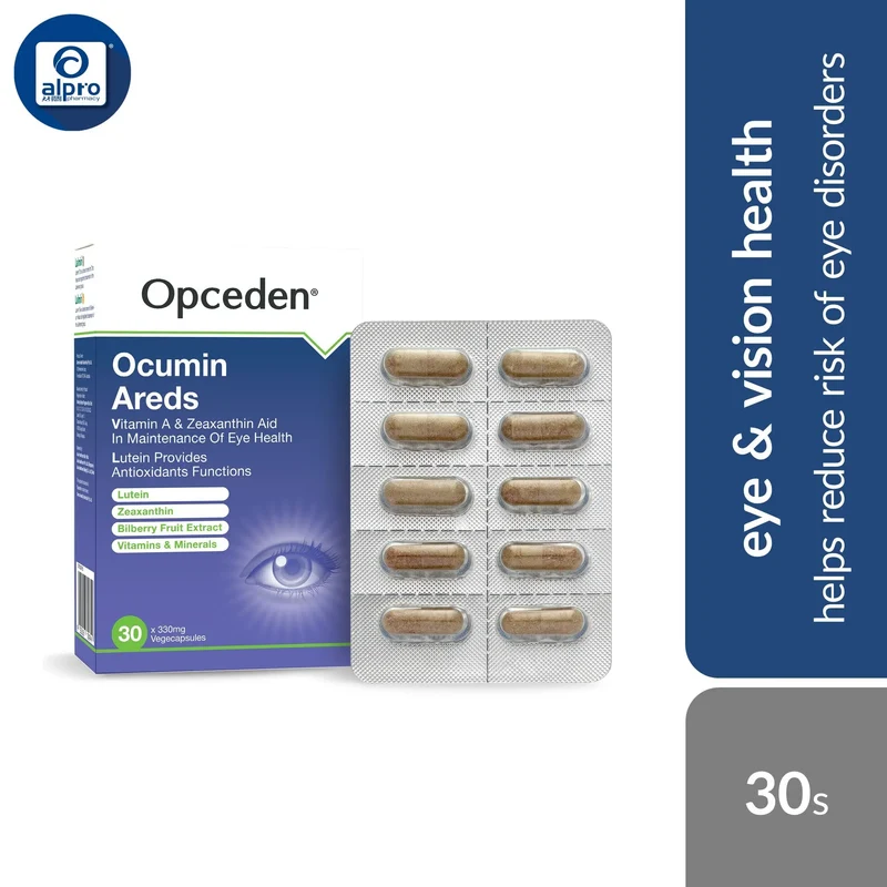 Opceden Ocumin Areds 330mg 30s | Helps Reduce Risk Of Eye Disorders