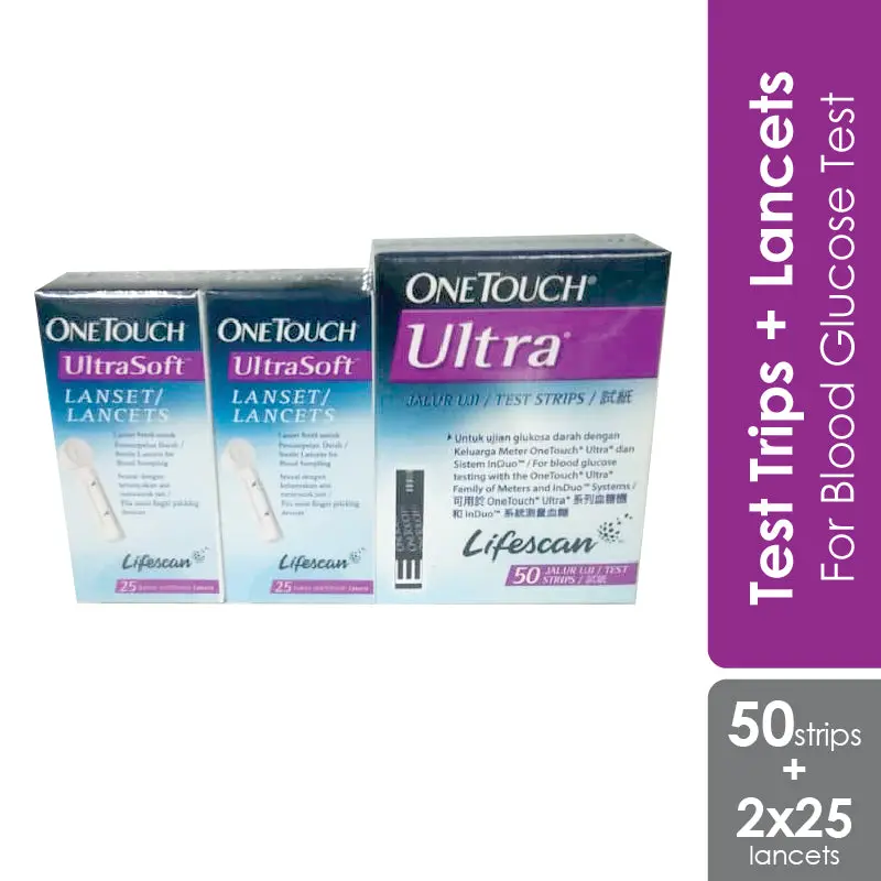One Touch Ultra Strip 50s With Free Lancet 2x25s