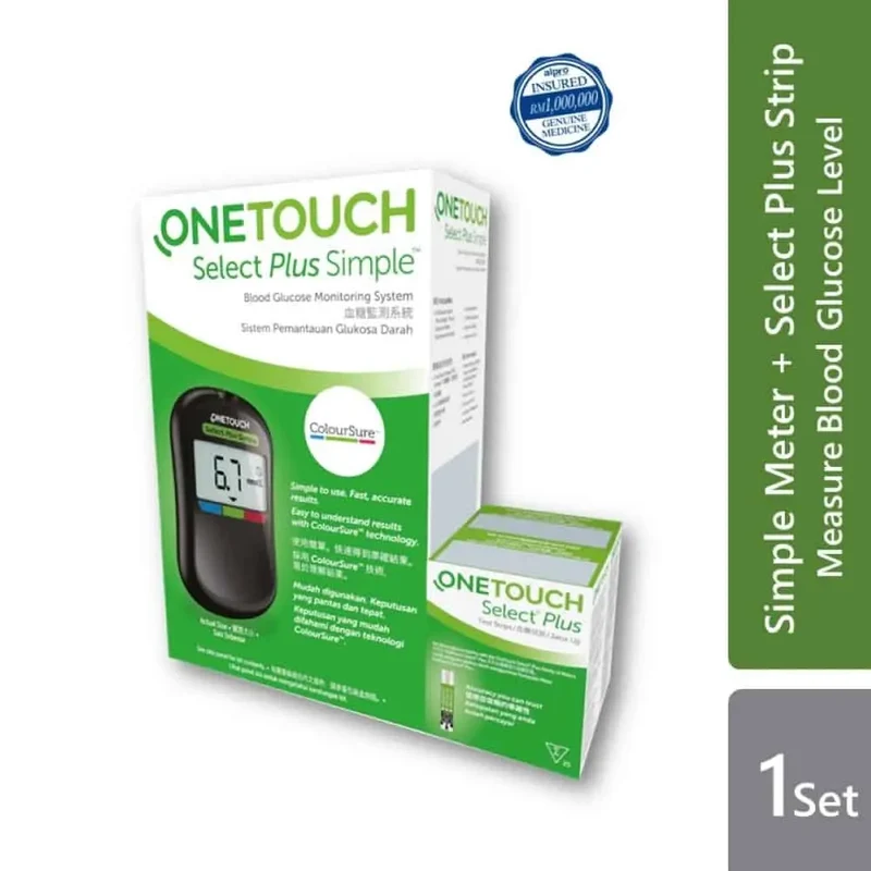One Touch Select Plus Simple Meter with Strip 25s | Blood Glucose Monitor