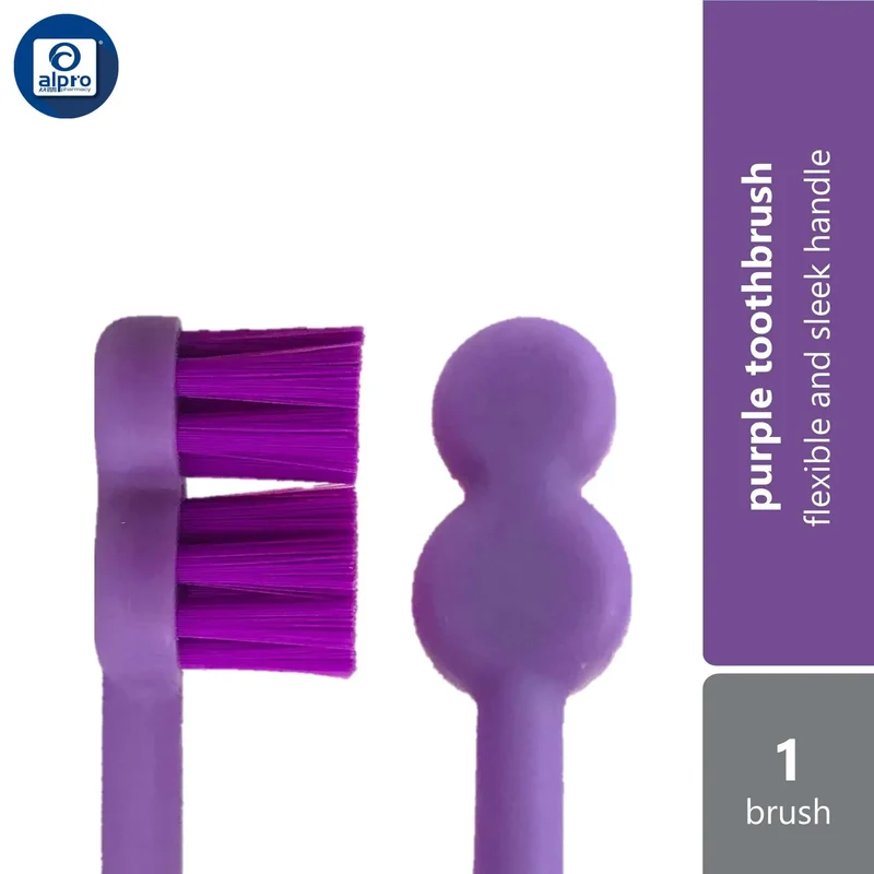 One Morning Toothbrush (Green/ Purple/ Blue/ Red) 1s | Flexible and Sleek Handle