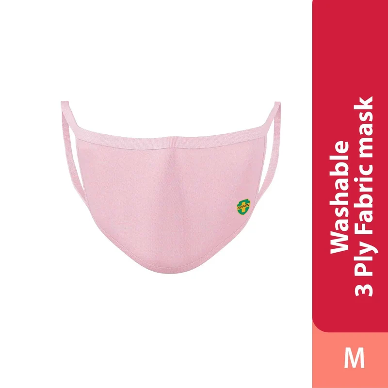 Offen 3 Ply Fabric Mask (Size M & L : Pink) | For Adult