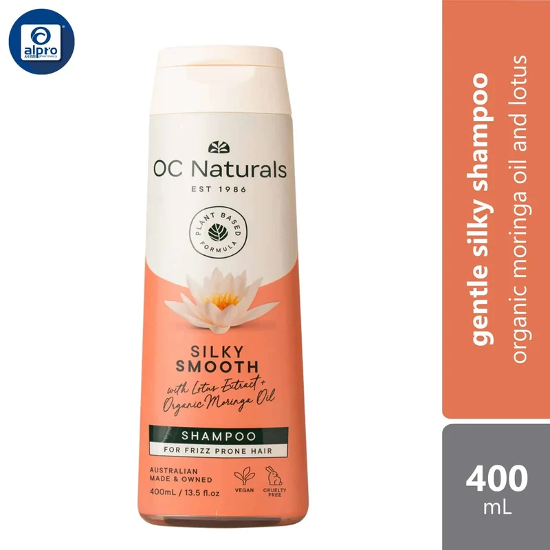 OC Naturals Silky Smooth Shampoo 400mL | Organic Moringa Oil and Lotus