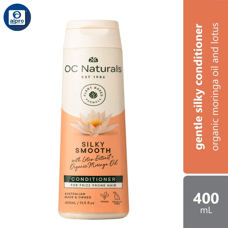 OC Naturals Silky Smooth Conditioner 400mL | Organic Moringa Oil and Lotus